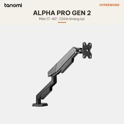 Giá đỡ màn hình HyperWork Alpha Pro GEN 2 1 màn 17-40 inch 2-12 kg Lò xo HyperLift Plus Khóa xoay 180 độ Thân trong suốt 2