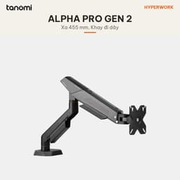 Giá đỡ màn hình HyperWork Alpha Pro GEN 2 1 màn 17-40 inch 2-12 kg Lò xo HyperLift Plus Khóa xoay 180 độ Thân trong suốt 8