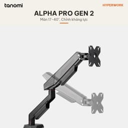 Giá đỡ màn hình HyperWork Alpha Pro GEN 2 1 màn 17-40 inch 2-12 kg Lò xo HyperLift Plus Khóa xoay 180 độ Thân trong suốt 9