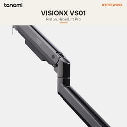 Giá đỡ màn hình HyperWork VisionX Stealth VS01 1 màn 22-43 inch 3-18 kg Piston HyperLift Pro Mạ chrome đen Đen xám 6