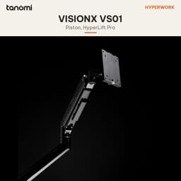 Giá đỡ màn hình HyperWork VisionX Stealth VS01 1 màn 22-43 inch 3-18 kg Piston HyperLift Pro Mạ chrome đen Đen xám 3