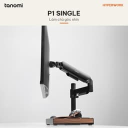 Giá đỡ màn hình HyperWork P1 SINGLE 1 màn 17-32 inch 2-9 kg Trợ lực Piston HyperLift Vươn cao 519 mm 8