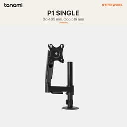 Giá đỡ màn hình HyperWork P1 SINGLE 1 màn 17-32 inch 2-9 kg Trợ lực Piston HyperLift Vươn cao 519 mm 9
