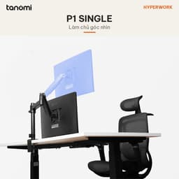 Giá đỡ màn hình HyperWork P1 SINGLE 1 màn 17-32 inch 2-9 kg Trợ lực Piston HyperLift Vươn cao 519 mm 6