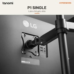 Giá đỡ màn hình HyperWork P1 SINGLE 1 màn 17-32 inch 2-9 kg Trợ lực Piston HyperLift Vươn cao 519 mm 7