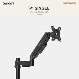 Giá đỡ màn hình HyperWork P1 SINGLE 1 màn 17-32 inch 2-9 kg Trợ lực Piston HyperLift Vươn cao 519 mm 3