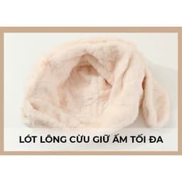 Mũ Mùa Đông Tai Cún Cho Bé Trùm Đầu Kèm Khăn Quàng Cổ Họa Tiết Mắt 3D Dễ Thương Chất Lông Mềm Mịn Ấm Áp A3Ti6 6