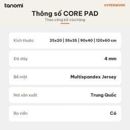 Lót chuột HyperWork Core Pad Cỡ Lớn Dày 4 mm Chống nước Đế cao su chống trượt 5