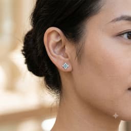 B30 Bông tai khuyên tai ngôi sao xanh đính đá zircon cho nữ 2