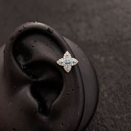 B30 Bông tai khuyên tai ngôi sao xanh đính đá zircon cho nữ 3
