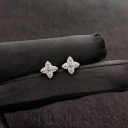 B30 Bông tai khuyên tai ngôi sao xanh đính đá zircon cho nữ 4