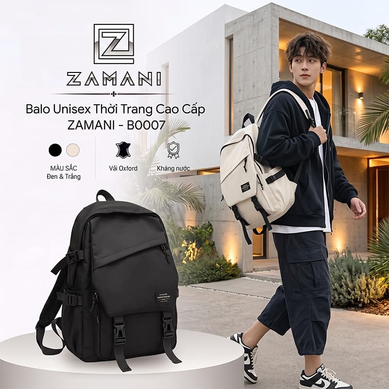 Balo Nam Nữ Thời Trang Hàn Quốc Chất Liệu Vải Chống Thấm Cao Cấp ZAMANI B0007