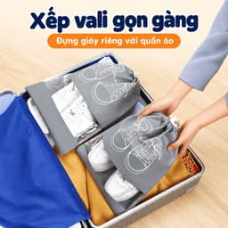 Combo 10 Túi đựng giày dép du lịch có dây rút tiện lợi Luxhome, túi bảo quản giày dép chống bụi bẩn 7