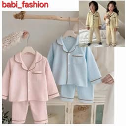BỘ pizama dài tay cho bé trai, gái phối viền kẻ sọc không  bai xù an toàn cho làn da bé trai,gái 1