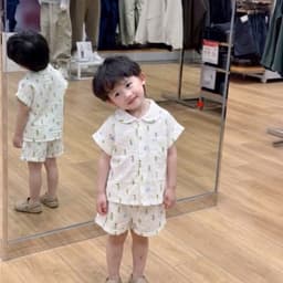 Bộ Cộc Tay Mặc Nhà Cho Bé Xô Đũi Xước Họa Tiết Xương Rồng Cổ Sen Cài Cúc Trắng Dễ Thương OlaBebe 3