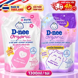 [CHUẨN THÁI] nước giặt EM BÉ D-nee Organic màu TÍM/HỒNG 1300ml THÁI LAN 1