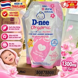 [CHUẨN THÁI] nước giặt EM BÉ D-nee Organic màu TÍM/HỒNG 1300ml THÁI LAN 3