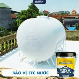 [1kg] Sơn chống nóng cách nhiệt SIRA Weathershield S400 chống thấm 1kg kèm chổi quét 3