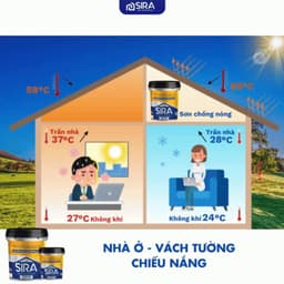 [1kg] Sơn chống nóng cách nhiệt SIRA Weathershield S400 chống thấm 1kg kèm chổi quét 5