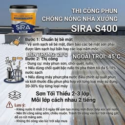 [1kg] Sơn chống nóng cách nhiệt SIRA Weathershield S400 chống thấm 1kg kèm chổi quét 6