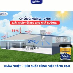 [1kg] Sơn chống nóng cách nhiệt SIRA Weathershield S400 chống thấm 1kg kèm chổi quét 7