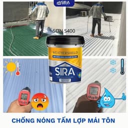 [1kg] Sơn chống nóng cách nhiệt SIRA Weathershield S400 chống thấm 1kg kèm chổi quét 2