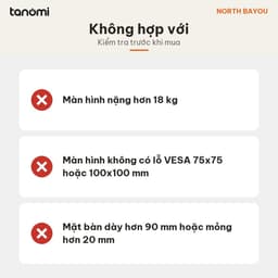 Giá đỡ màn hình North Bayou A5 1 màn 27-50 inch 18 kg VESA 75x75 100x100 mm arm màn hình 5