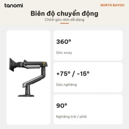 Giá đỡ màn hình North Bayou A5 1 màn 27-50 inch 18 kg VESA 75x75 100x100 mm arm màn hình 4