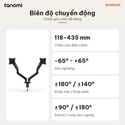 Giá đỡ màn hình Warrior WA-MH0811 2 màn 13-32 inch 2-9 kg VESA 75x75 100x100 mm arm màn hình 5