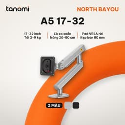 Giá đỡ màn hình North Bayou A5 1 màn 17-32 inch 2-9 kg Lò xo xoắn Pad VESA rời Kẹp bàn arm màn hình 1