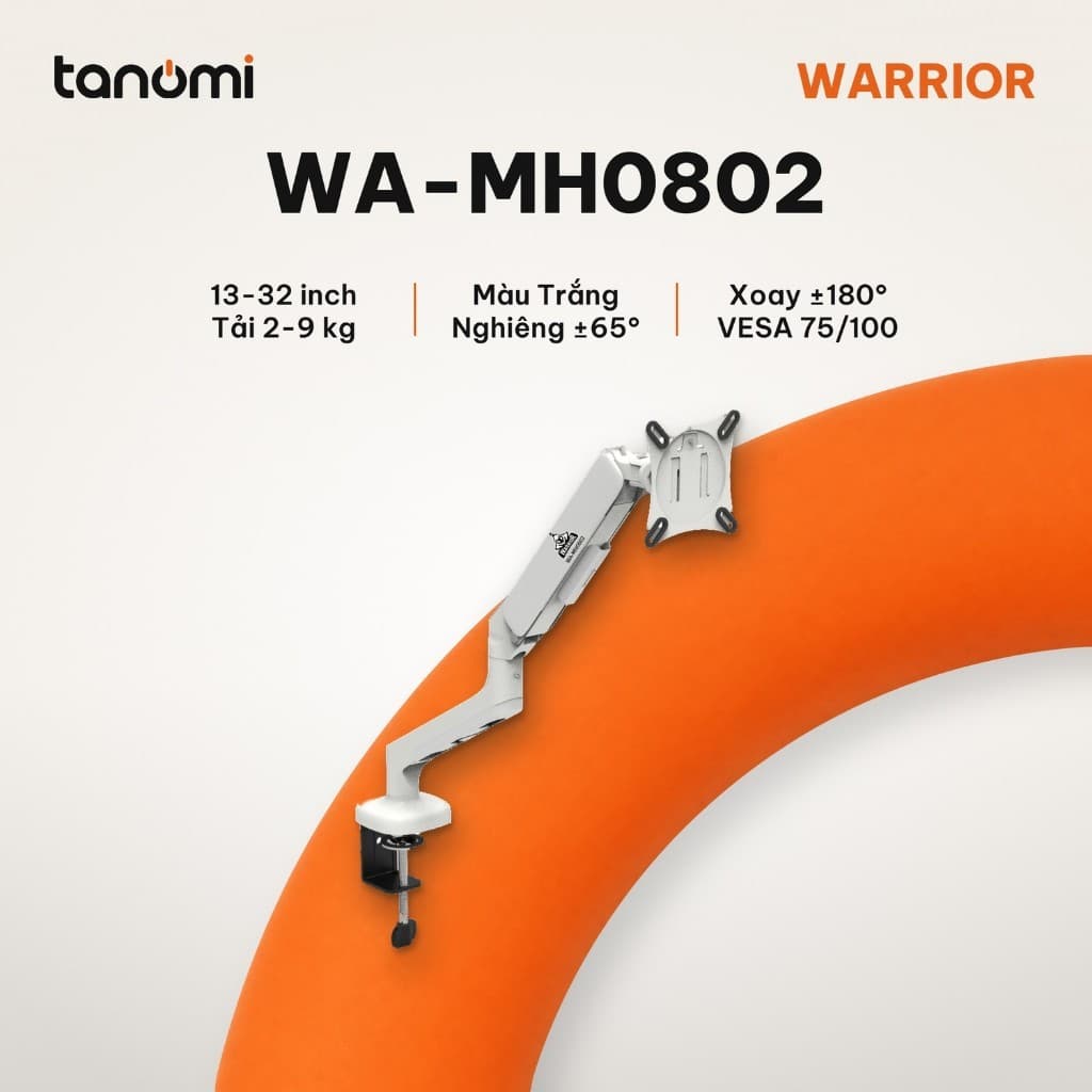 Giá đỡ màn hình Warrior WA-MH0802 1 màn 13-32 inch 2-9 kg VESA 75x75 100x100 mm Trắng arm màn hình