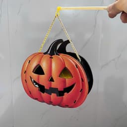 Đèn lồng gỗ giỏ đựng kẹo bí ngô, đầu lâu có đèn cho bé chơi Halloween, trang trí góc decor lễ hội hóa trang 7