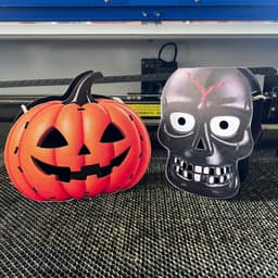 Đèn lồng gỗ giỏ đựng kẹo bí ngô, đầu lâu có đèn cho bé chơi Halloween, trang trí góc decor lễ hội hóa trang 9