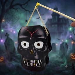 Đèn lồng gỗ giỏ đựng kẹo bí ngô, đầu lâu có đèn cho bé chơi Halloween, trang trí góc decor lễ hội hóa trang 3