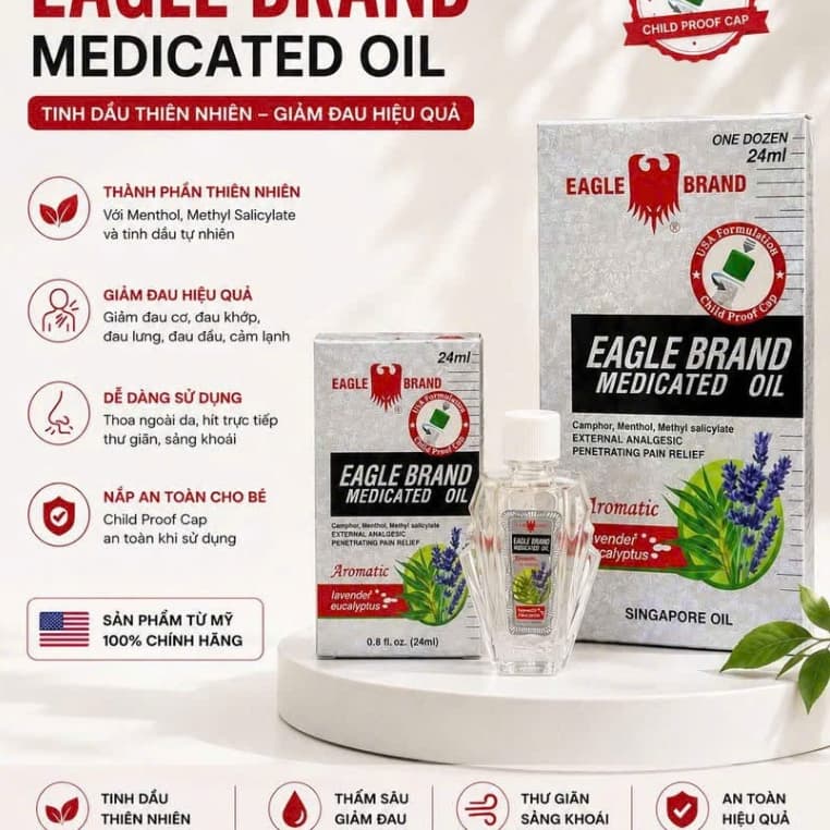 Eagle Brand Dầu gió trắng Mỹ - 24ml, Hương hoa oải hương