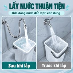 Dây nối vòi nước vạn năng, xoay 720 độ chất liệu inox 304 chống gỉ, chịu nhiệt sử dụng đa năng cho nhiều loại vòi 8