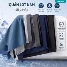 Combo 5 Quần Lót Nam ONE MAN Chất Thun Lạnh Co Giãn 4 Chiều Quần Boxer Cao Cấp Mềm Mại Thoáng Mát 5Q000A 3