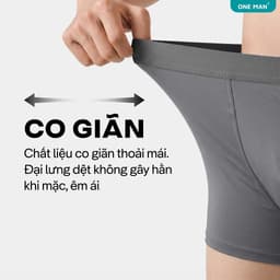 Combo 5 Quần Lót Nam ONE MAN Chất Thun Lạnh Co Giãn 4 Chiều Quần Boxer Cao Cấp Mềm Mại Thoáng Mát 5Q000A 4