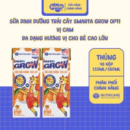 [Combo 6 Lốc] Sữa Trái Cây SMARTA GROW OPTI Nutricare Giúp Bé Tăng Chiều Cao Bổ Sung Năng Lượng Bé Từ 1 Tuổi Cam Dâu Nho 4