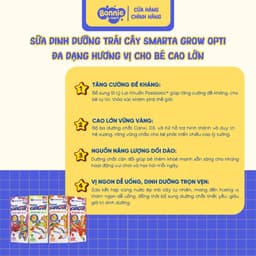 [Combo 6 Lốc] Sữa Trái Cây SMARTA GROW OPTI Nutricare Giúp Bé Tăng Chiều Cao Bổ Sung Năng Lượng Bé Từ 1 Tuổi Cam Dâu Nho 3