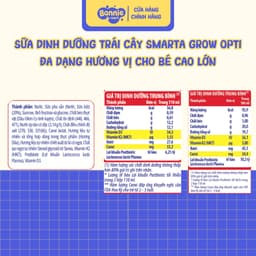[Combo 6 Lốc] Sữa Trái Cây SMARTA GROW OPTI Nutricare Giúp Bé Tăng Chiều Cao Bổ Sung Năng Lượng Bé Từ 1 Tuổi Cam Dâu Nho 2