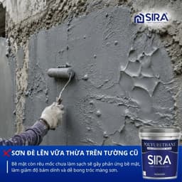 [15kg] Sơn chống thấm Polyurethane SIRA P900 15kg cho sân thượng tường cũ mái tôn 3