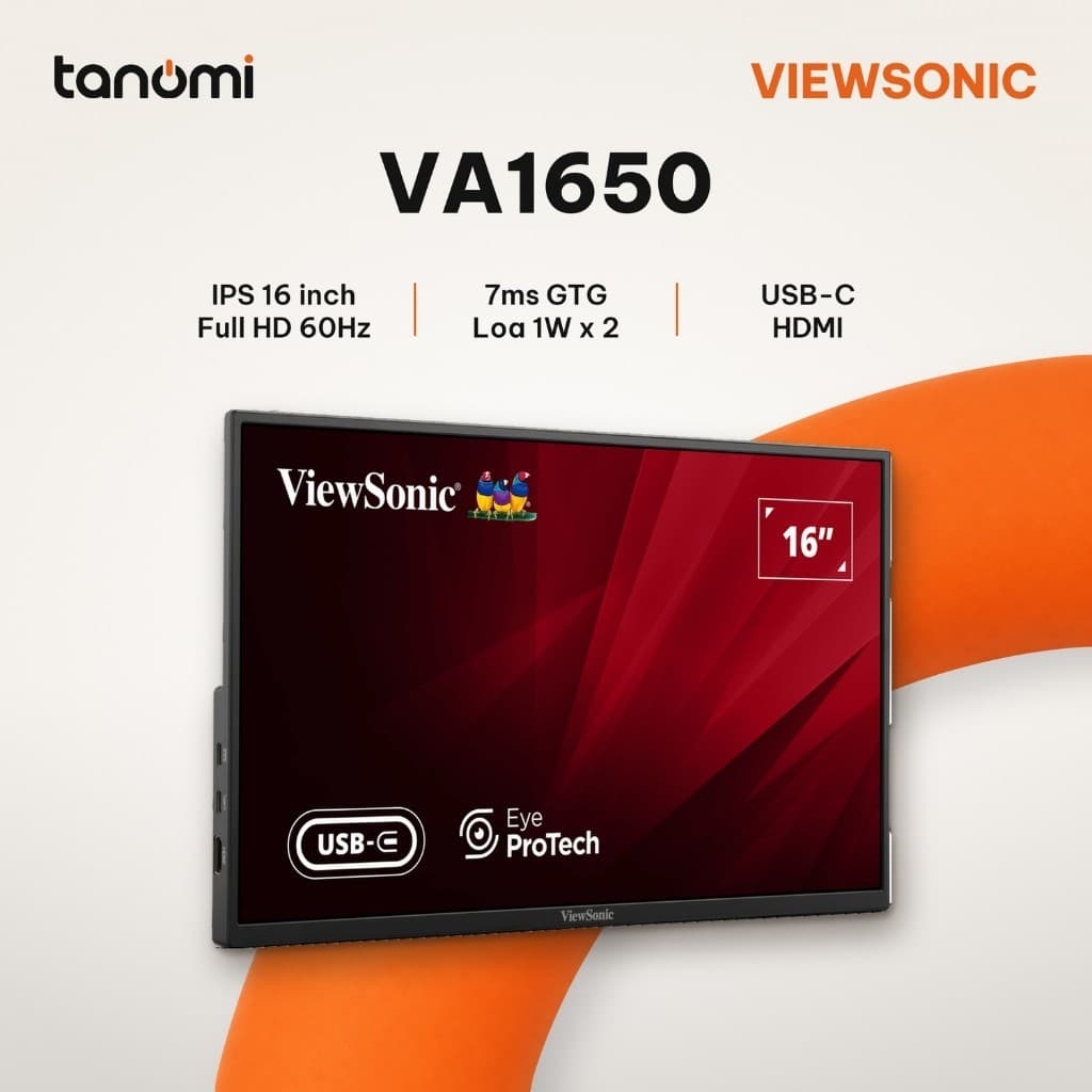 Màn hình di động ViewSonic VA1650 16 inch IPS Full HD 60Hz USB-C màn hình phụ laptop văn phòng đi công tác