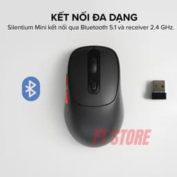 Chuột Không Dây Đa Thiết Bị HyperWork MS01M Silentium Mini - Bluetooth 5.1 & Wireless 2.4GHz, Chống Ồn, Pin 200 G 3