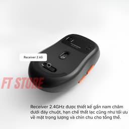 Chuột Không Dây Đa Thiết Bị HyperWork MS01M Silentium Mini - Bluetooth 5.1 & Wireless 2.4GHz, Chống Ồn, Pin 200 G 5