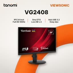 Màn hình văn phòng ViewSonic VG2408 24 inch IPS Full HD 100Hz Adaptive-Sync làm việc học tập bảo vệ mắt 1