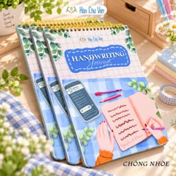 Sổ Nhật Ký Luyện Chữ Đẹp A4 Hồn Chữ Việt 120gsm, Ô Li 2.5mm 3mm 4mm, 100 Trang, Không Lem Mực 8
