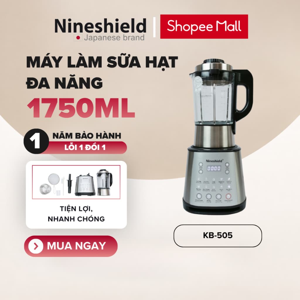 Máy Làm Sữa Hạt Đa Năng KB-505 – Dung Tích 1750ml, Công Suất 800W– Hàng Chính Hãng Bảo Hành 12 Tháng