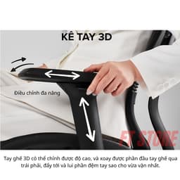 Ghế Công Thái Học Lưới HyperWork Airy OC02 - Ngồi Êm Thoáng Khí, Ngả 135 Độ, Trượt Mâm Ghế, Piston BIFMA 5