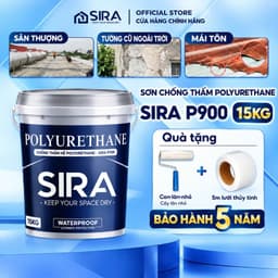 [15kg] Sơn chống thấm Polyurethane SIRA P900 15kg cho sân thượng tường cũ mái tôn 1